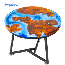 50 mm Couleur bleu Round Wood Decorative Resin Meubles Tabouret